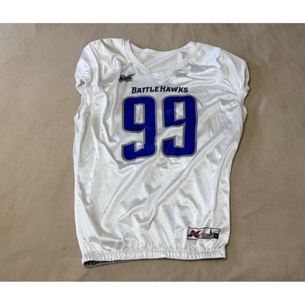 Adidas XFL Football St. Louis Battle Hawks Football Jersey White #99 Size L